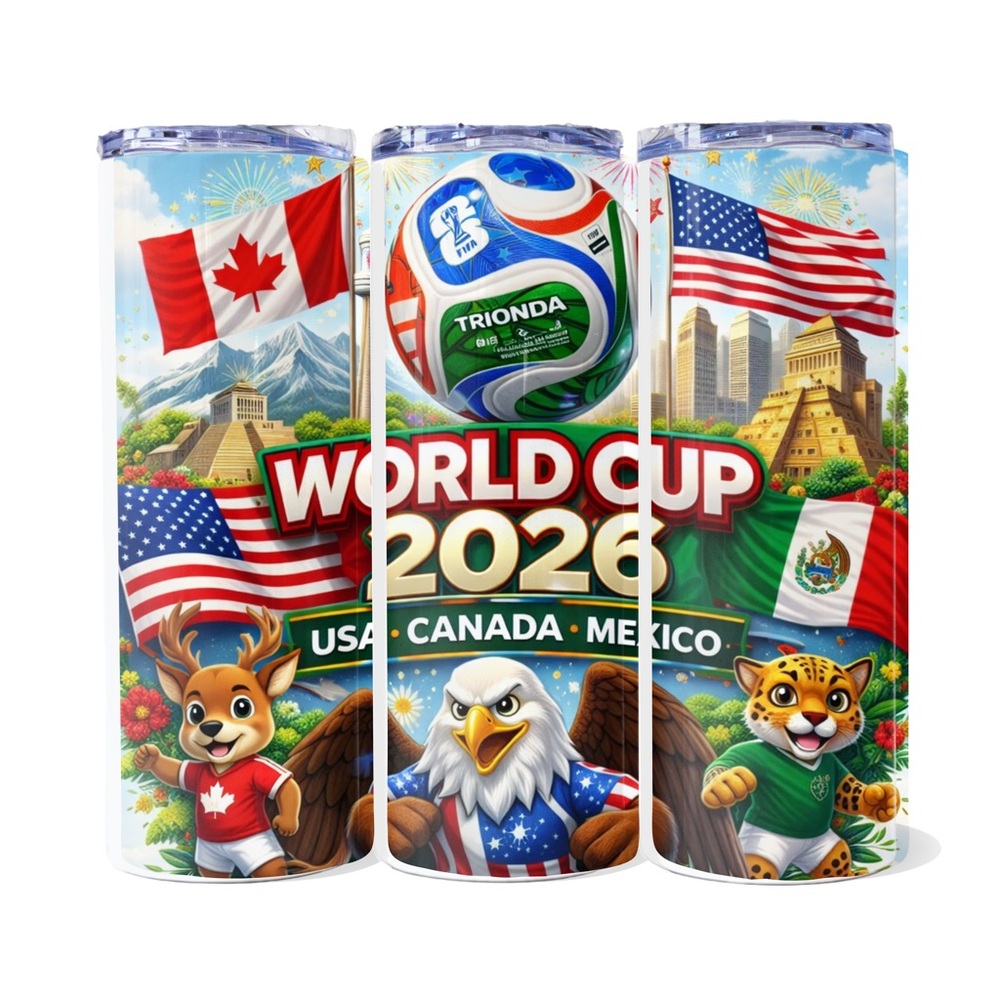 World Cup 2026 Travel Tumbler - Colorful Multi-Flag Design